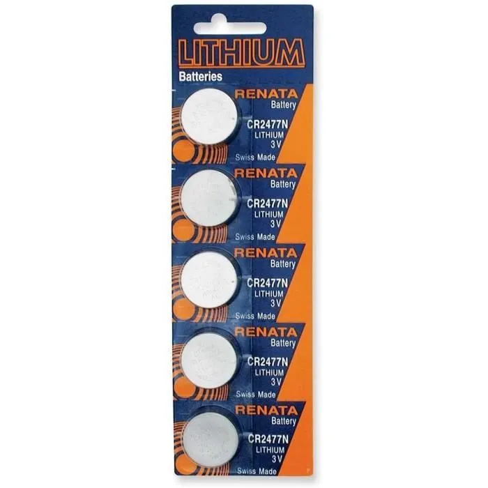 Pkg-5 Type CR2477N Renata Swiss Lithium Batteries [454]-0