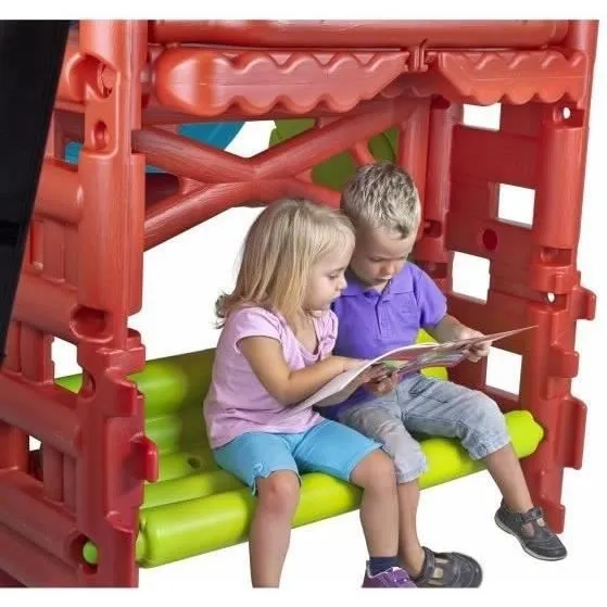 Aire de jeux La Maison des Bois - FEBER - toboggan et bac à sable en plastique anti-UV-2