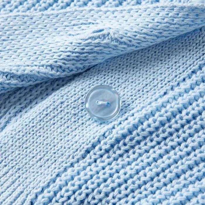 Cardigan pour enfants tricoté bleu 5 dimensions disponibles-3