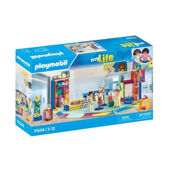 PLAYMOBIL 71534 Boutique de vêtements, My Life Le shopping, 76 pièces, Dès 4 ans-6