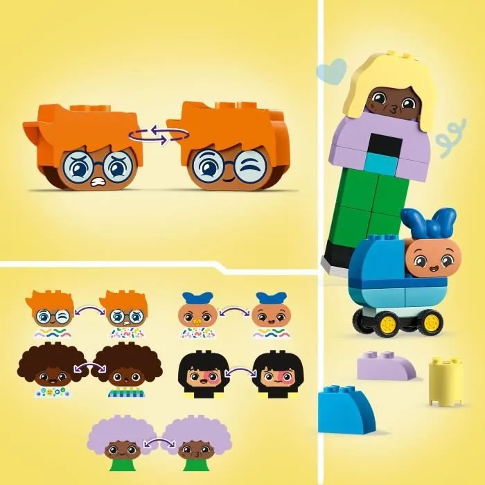 LEGO® 10423 DUPLO Ma Ville Personnages à Construire aux Différentes Émotions, Jouet avec 71 Briques avec 5 Personnages-2