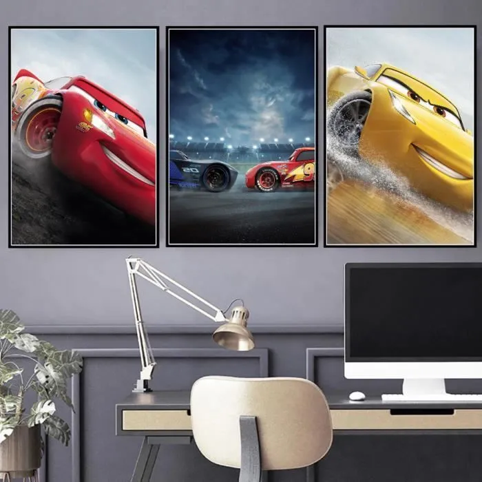 Poster Cars 50x70cm - Chambre Bébé Garcon Fille - Affiche Décorative Poster Décoration Maison- Flash McQueen-1