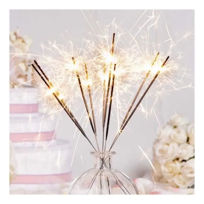 Cierges magiques - - 25cm - Décoration de fête - Lot de 10 - Utilisation intérieure - Étincelles-1