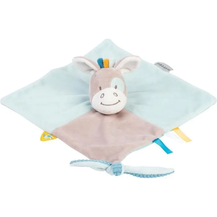 NATTOU Tim & Tiloo Doudou - Tim le cheval - 27 x 27 cm Bleu/Gris-0
