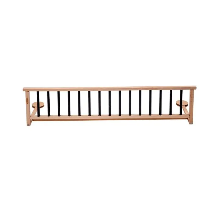 Combelle - Barrière de lit en bois enfant - Bicolore noir - 127x35 cm-1