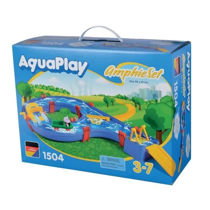 Circuit aquatique Smoby Aquaplay Set Amphie avec 1 bateau et 2 figurines-1