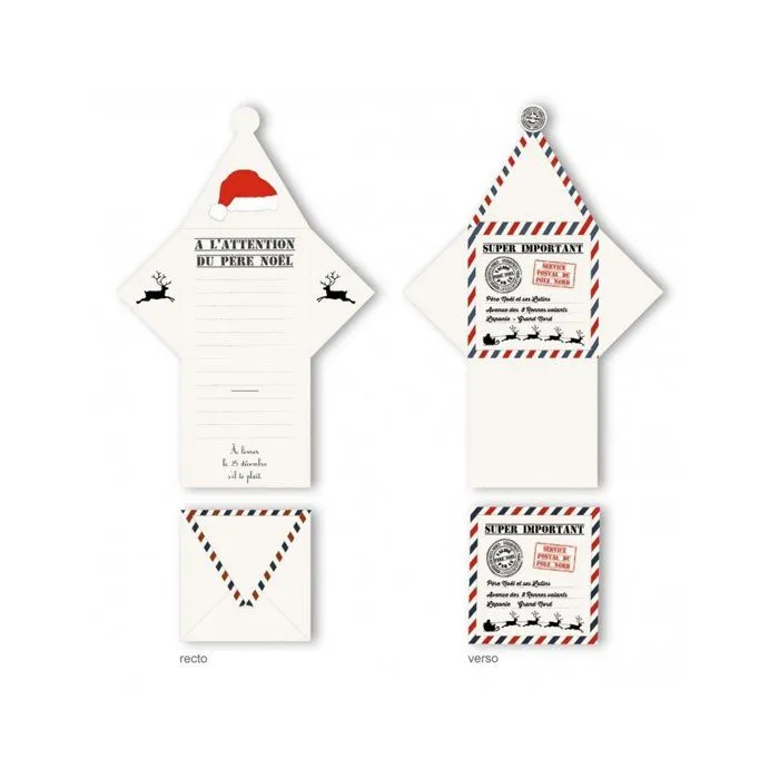 2 Lettres au père noël blanches - Blanc-0