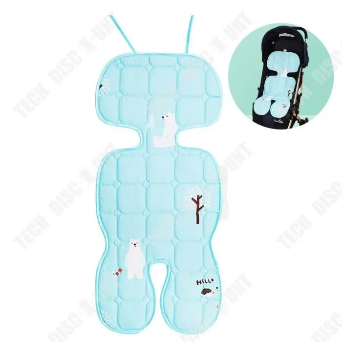 TD® Bébé poussette cool tapis universel glace soie latex antidérapant lavable frais et confortable été 4D respirant maille tapis-0