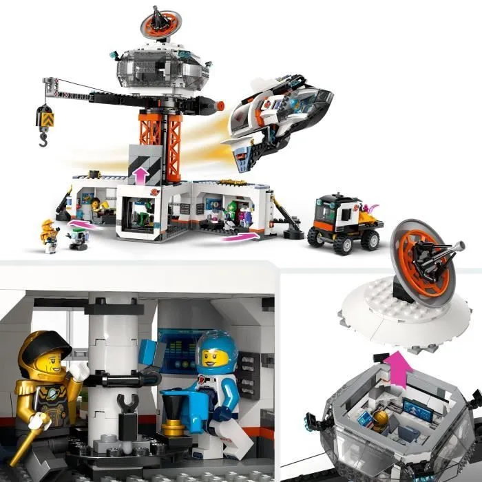 LEGO® 60434 City La Station Spatiale et la Base de Lancement de Fusées, Jouet sur L'Espace, avec Robot et 6 Minifigurines-2