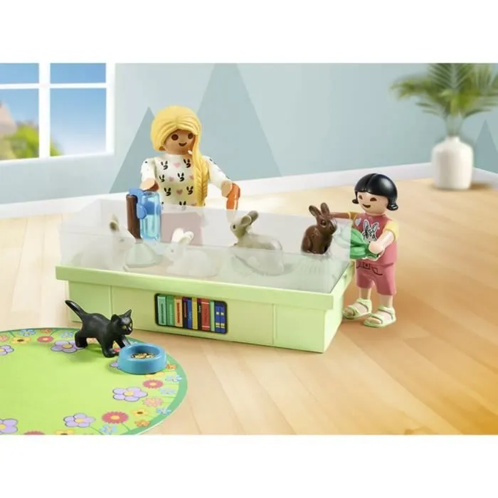 PLAYMOBIL 71753 Animalerie avec enclos à lapins, My Life, Soin des animaux, 30 pièces, Dès 4 ans-2