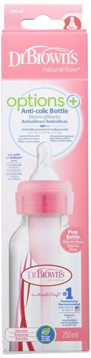 Biberon - pieces detachees biberon Dr. brown's - 167129.5 - Options - Biberon standard Bouche etroite 250 ml rose-3