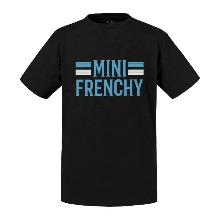 T-shirt Enfant Noir Mini Frenchy France Style Classe-0