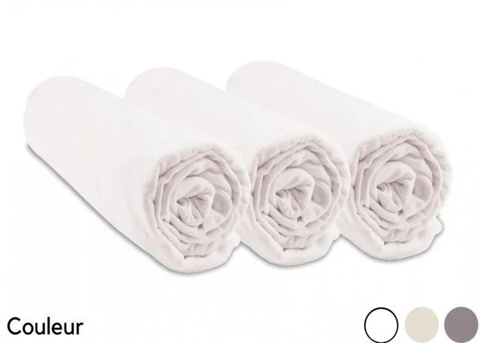 Lot de 3 draps housses coton bio pour couffin 32x72 - EASY DORT - Blanc - Bébé - Rectangulaire-4