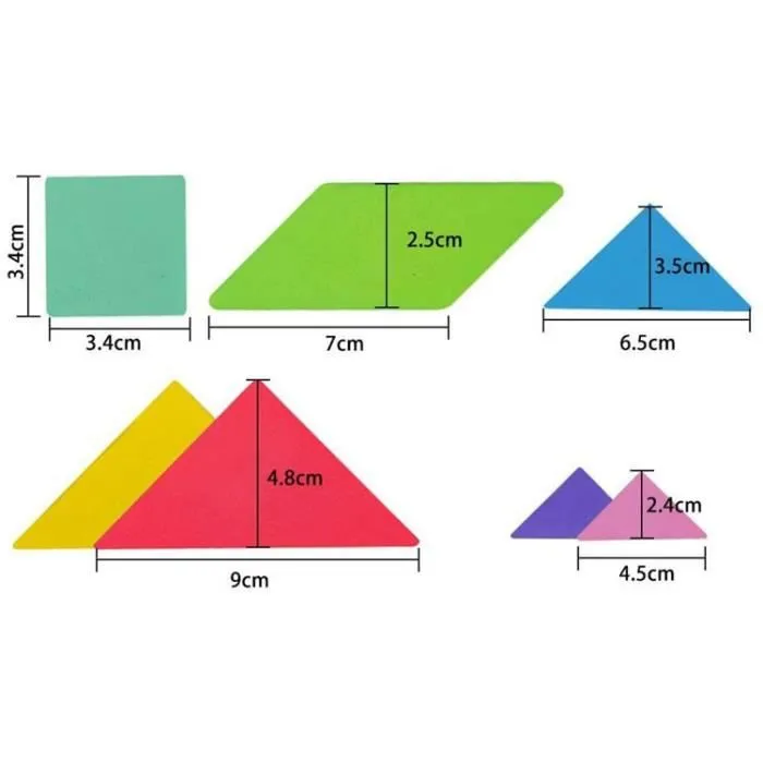 Jouet éducatif - LX - 96 Puzzles Magnétique Tangram - Voyage et cartes - Vert - Mixte-2