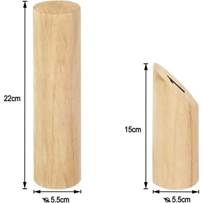 YUENFONG Kubb Jeu de lancer en bois avec numéro, jouet de loisir en plein air, jeu de lancer en bois de pin, couleur naturelle-1