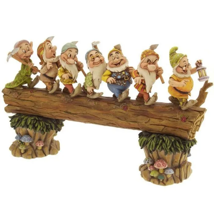 Figurine 7 Nains - Homeward Bound - Disney Tradition by Jim Shore - Effet bois - Blanche Neige-1