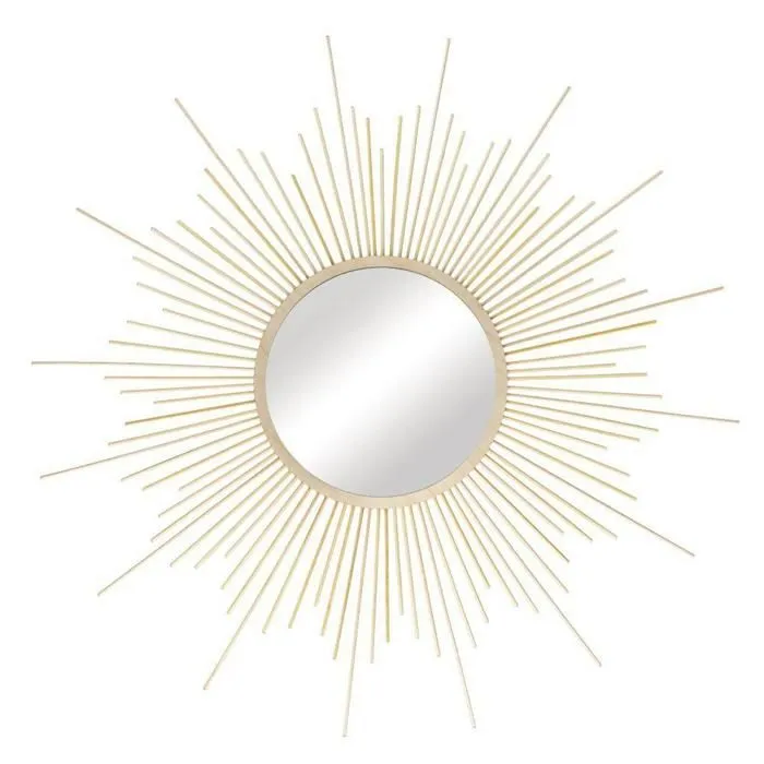 Kit DIY Miroir en Bois - Soleil - 63 cm - Beige - Rond - Style Scandinave-1