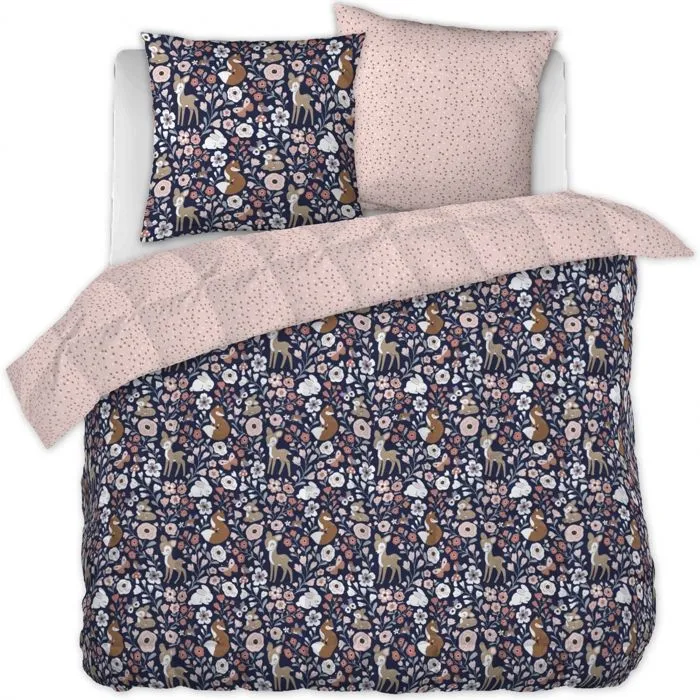 Parure de Lit 240 x 220 cm – Housse de Couette + 2 Taies d’Oreiller – Coton Forêt Enchantée-0