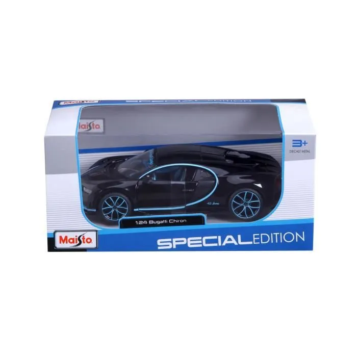 Voiture miniature Bugatti Chiron en métal à l'échelle 1/24ème - MAISTO - Bleu-1