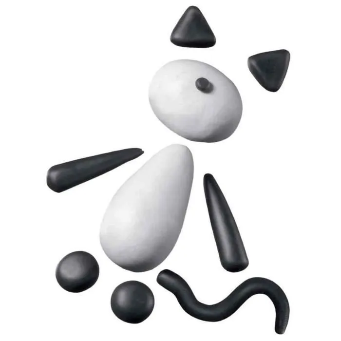 Kit de pâte à modeler - FIMO - Funny Cats - 2 x 42 g - Noir et Blanc - Pour enfants 3 ans et plus-1