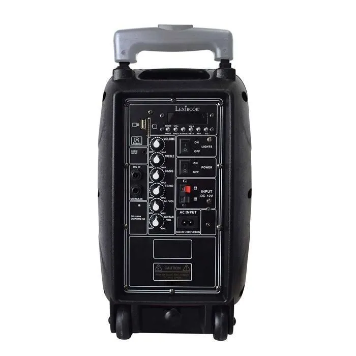 Enceinte Karaoké Bluetooth® 8’’ avec roulettes et micro - LEXIBOOK - 120 watts musicaux - Autonomie 6 heures-1