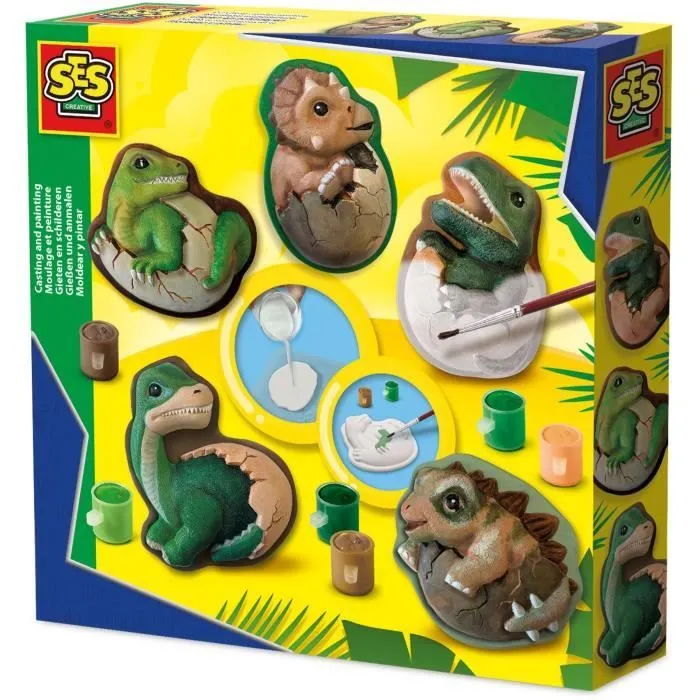 Moulage et peinture - SES CREATIVE - Œufs de dinosaures - Kit créatif-0