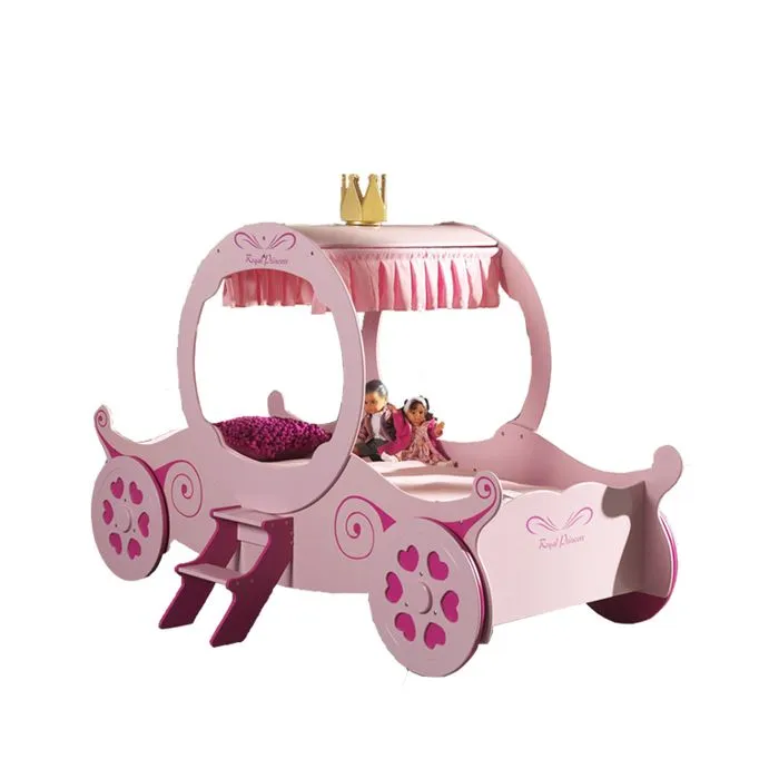 Lit enfant - Princesse Kate - MDF - 90x200 cm - 4 roues - 2 marchepieds-1