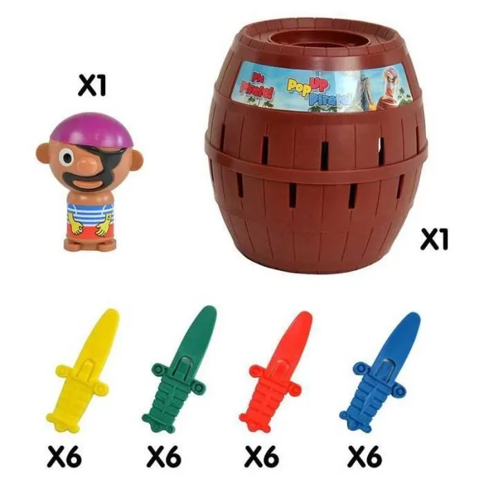 Jeu de société - BIZAK - JUEGO SALTA PIRATA! - Quatre couleurs différentes d'épées - Jeu d’ambiance - Enfant-1