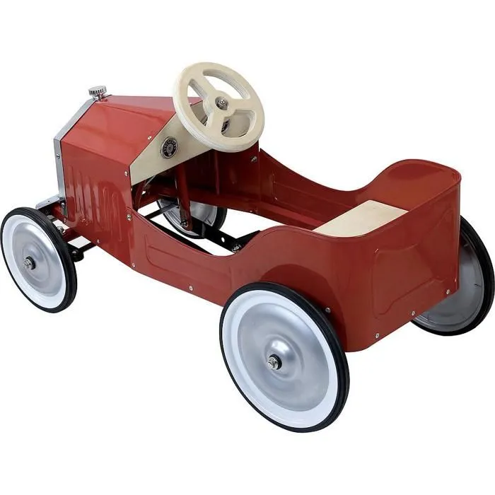 Porteur enfant - VILAC - Grande voiture rouge - Métal et bois naturel - À partir de 3 ans-1