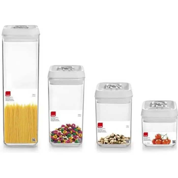 CONTENANT ALIMENTAIRE EMPILABLE 900 ML - PLASTIQUE - 9X9X15 CM - LITRAGE 0.9 L-0