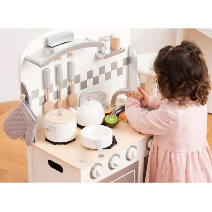 New Classic Toys - Kitchenette Bon Appétit blanche argent-4