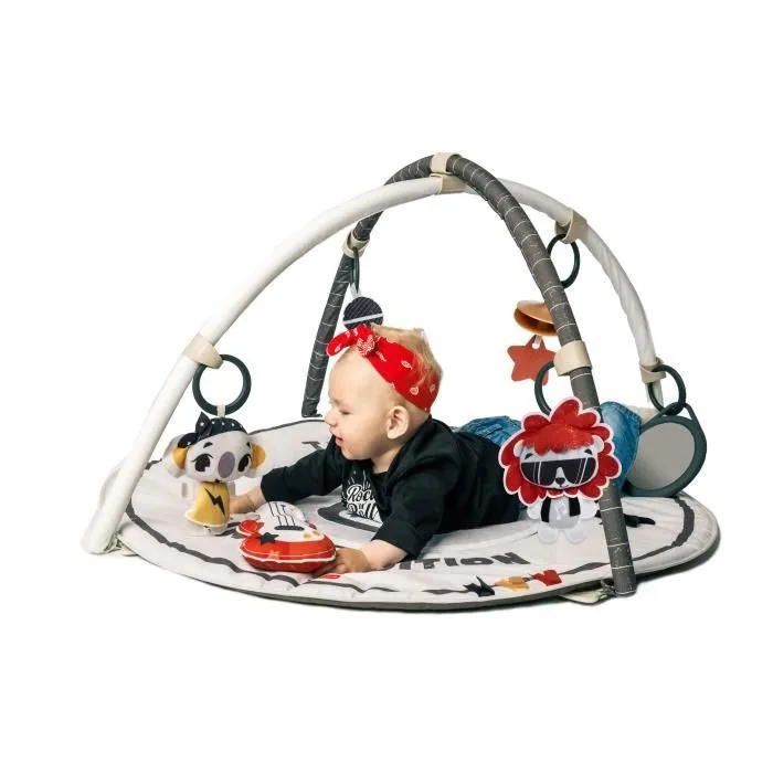 TINY LOVE TAPIS D'EVEIL GYMINI ROND, confortable, 20 activités,Rock-8