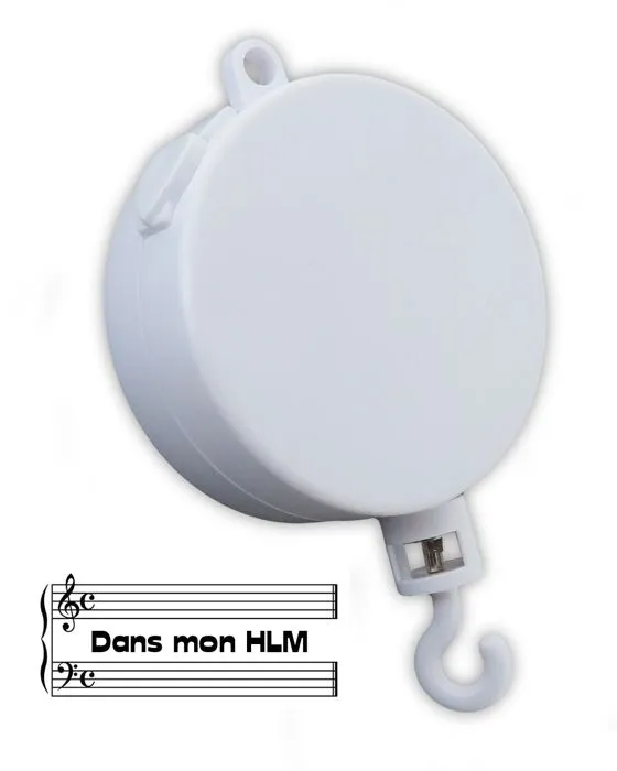 Boîte à musique mobile - LUTECE CREATIONS - Dans mon HLM (Renaud) - 18 notes - Blanc-0