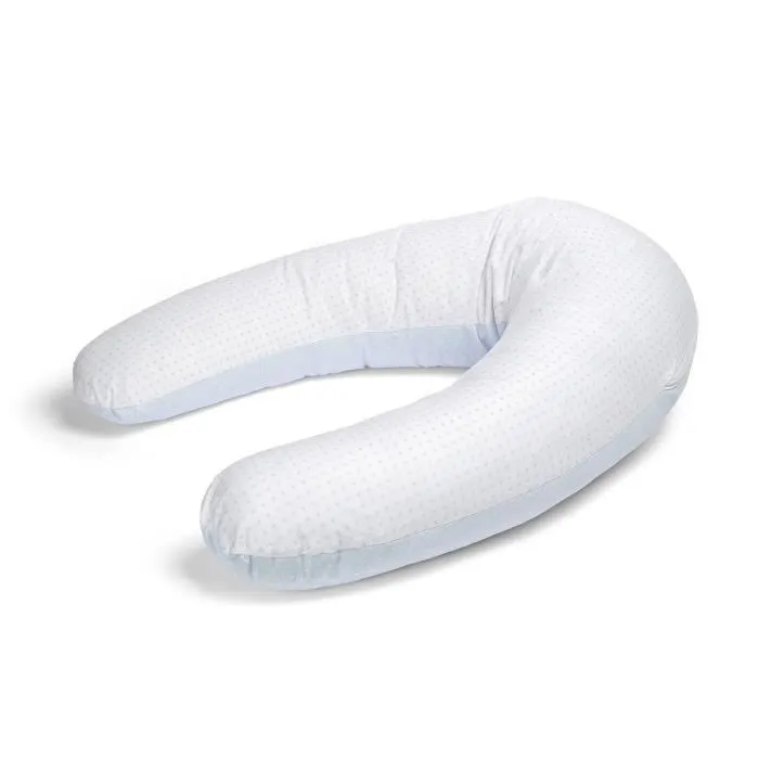 Coussin de maternité et d'allaitement Bebe évolutif BLEU 160 CM - Déhoussable avec remplissage mircrofibres-1