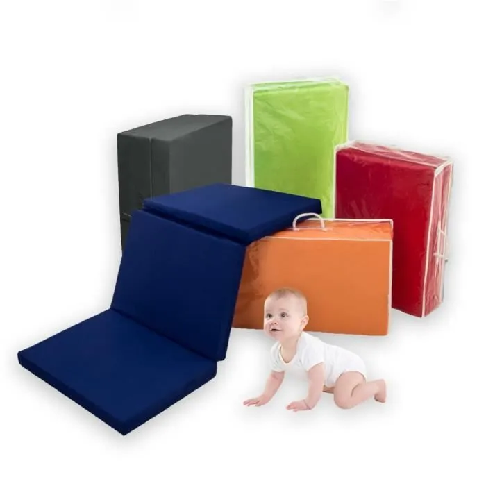 Matelas lit Parapluie 60 x 120 cm | Matelas Pliant pour bébé avec Housse Anti-étouffement 3D + Sac de Transport | Rouge-3