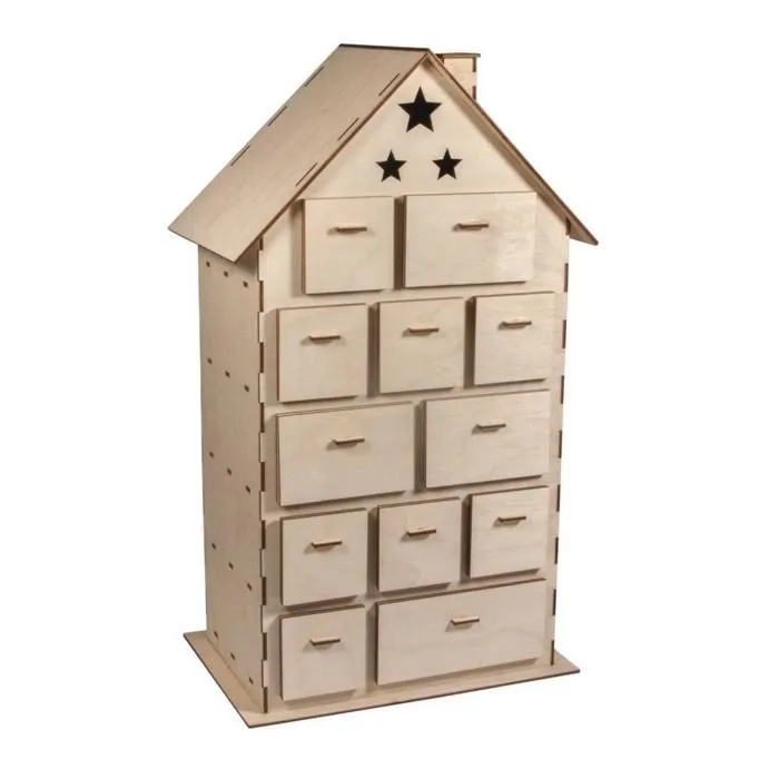Calendrier de l'avent maison à construire 25,5 x 17,5 cm-0