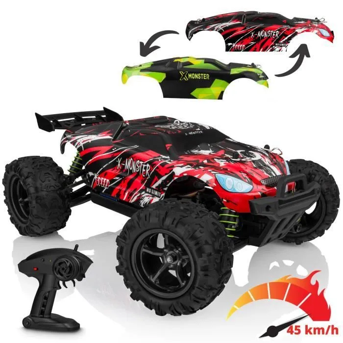 Bebeboutik OVERMAX X Monster 3.5 RC Voiture telecommandee 45 km h Echelle 1 18 40 min Portee 100 m Entrainement 4 x 4
