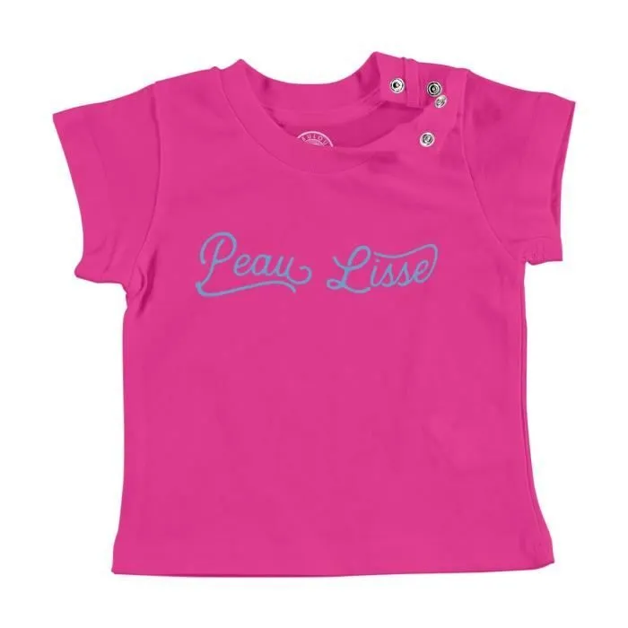 T-shirt Bébé Manche Courte Rose Peau Lisse Blague Humour Enfant Bébé Police-0