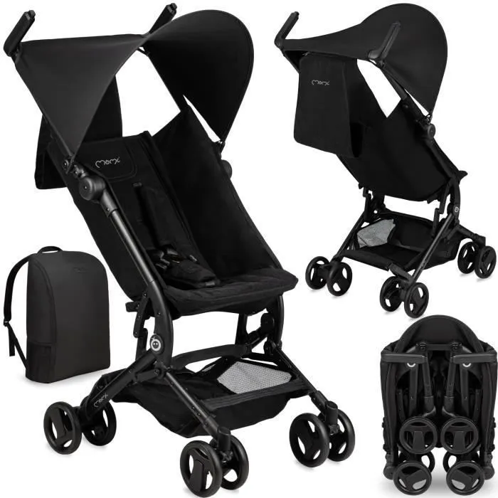 Poussette bébé à dos ultra compacte - MoMi GRACE - VOYAGE - Légère 6,2 kg - Jusqu'à 15 kg - Noir-0