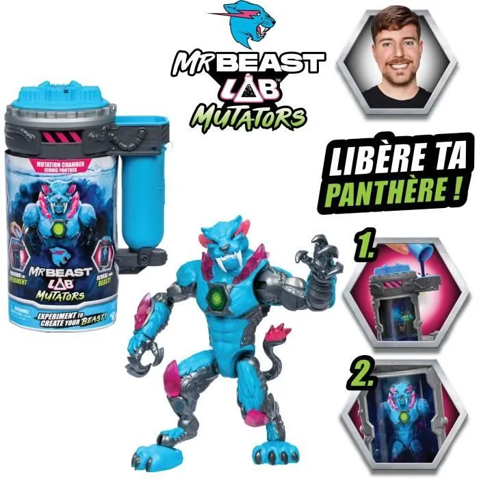 Figurine Mutators Panthère iconique chambre de mutation - MR Beast LAB - Réalise une expérience pour créér ta créature-3