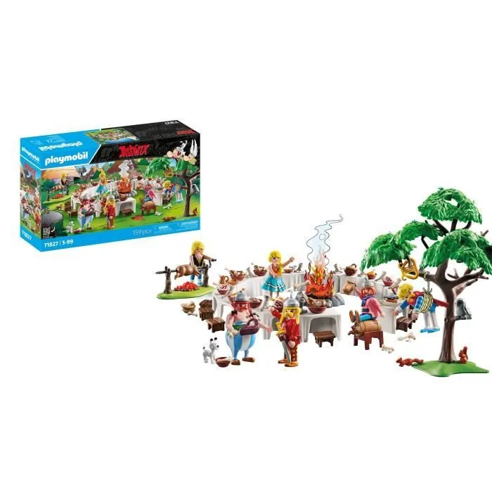 PLAYMOBIL 71827 Le banquet du village et personnage, Astérix, Personnages de la BD Astérix, 159 pièces, Dès 5 ans-5