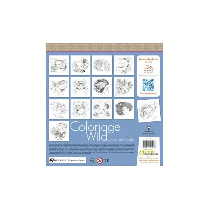 Carnet de coloriage - Wild - Tome 6 - 28 illustrations - Emmanuelle Colin - Adulte-1