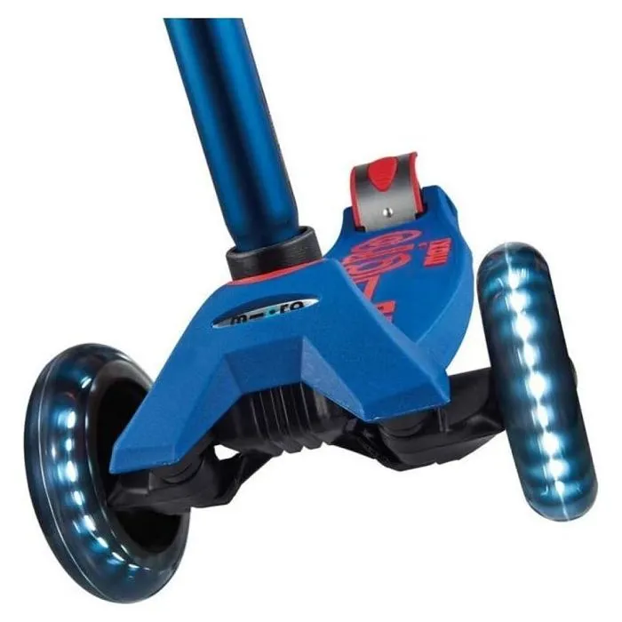 Trottinette enfant 3 roues - Micro - Maxi Deluxe - Bleu LED - Guidon réglable - 5 ans et plus-3