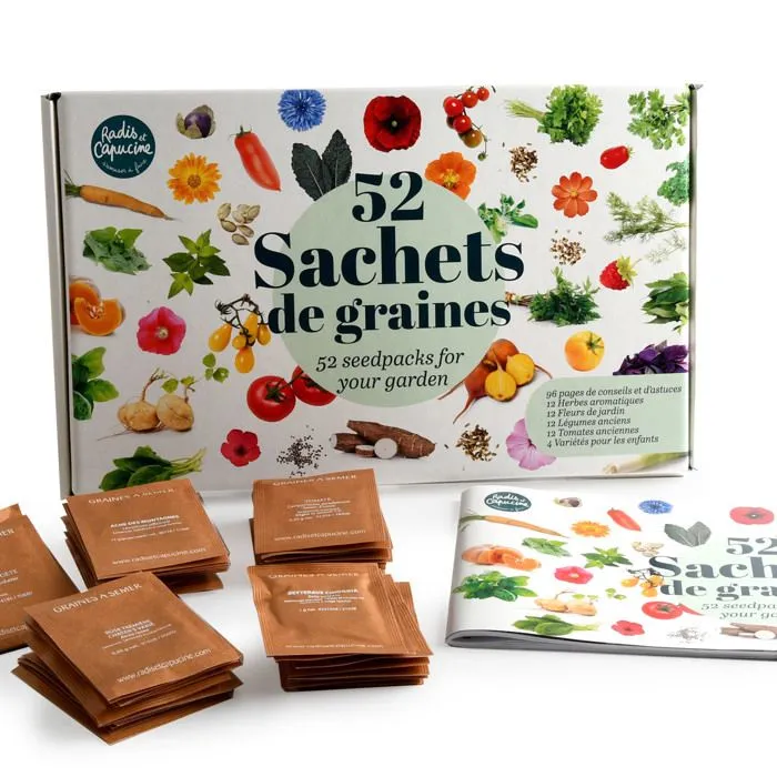 Radis et Capucine - Coffret 52 sachets de graines à semer-2
