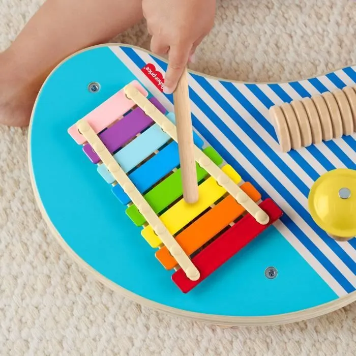Fisher-Price-Table musicale en bois avec instruments de percussion HXT91-2