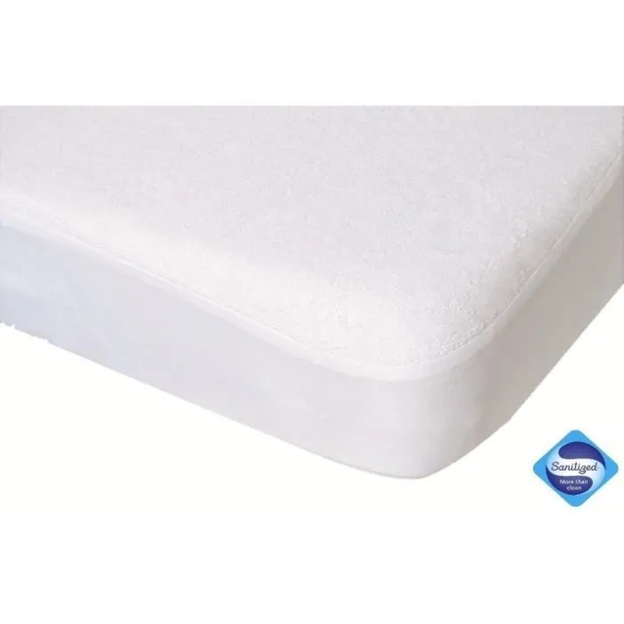 DOMIVA Drap housse + Alèse Uni - 100% Coton - Oeko-Tex® - Blanc/Cailloux - 70 x 140 cm-1