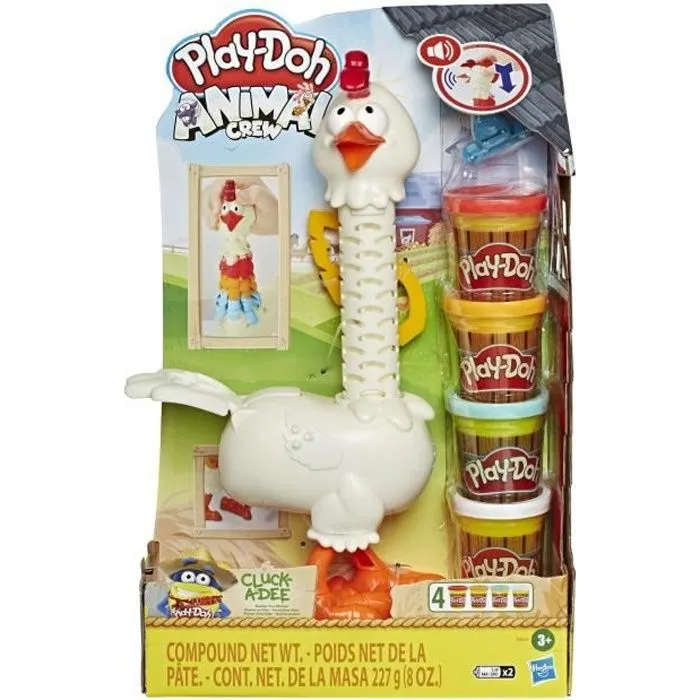 PLAY-DOH - Set Animal Crew avec 4 Pots de pâte à modeler - Plumes en folie - Multicolore-0