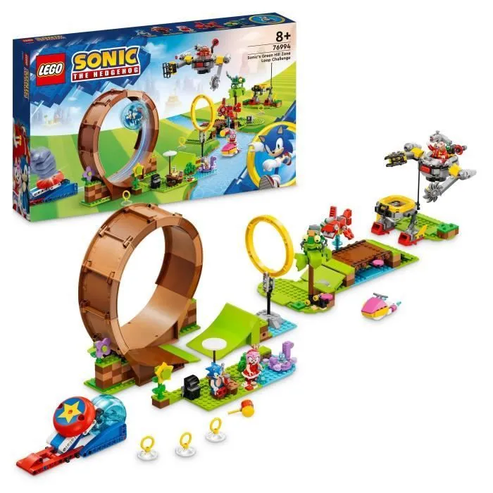 LEGO® Sonic the Hedgehog 76994 Sonic et le Défi du Looping de Green Hill Zone, Jouet pour Enfants avec 9 Personnages-0