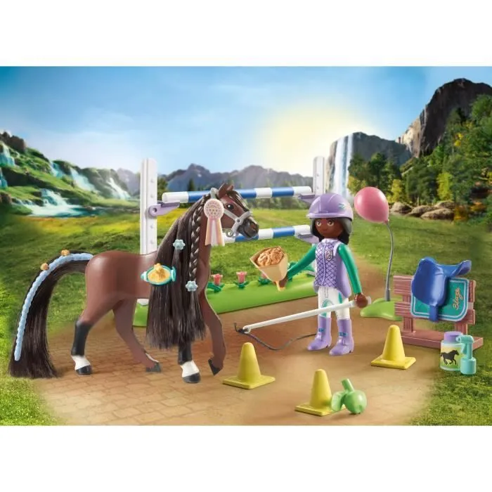 PLAYMOBIL 71355 Zoe & Blaze avec parcours d'obstacles, Horses of Waterfall, 67 pièces, Dès 5 ans-1