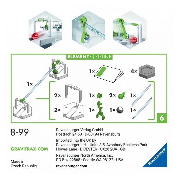 GraviTrax - Elément d'extension Tyrolienne - Ravensburger - Blanc - Pour Enfant à partir de 8 ans-1